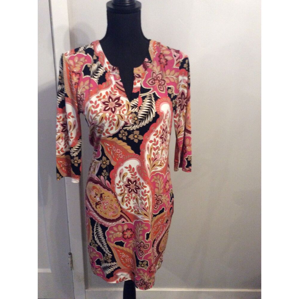 Banana Republic Stretchy Print Dress Petite Small PS Women
